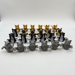 Archie Mcphee Cats Finger Puppets Lot Of 24 Grey Black Orange Beige Cat‎ Play